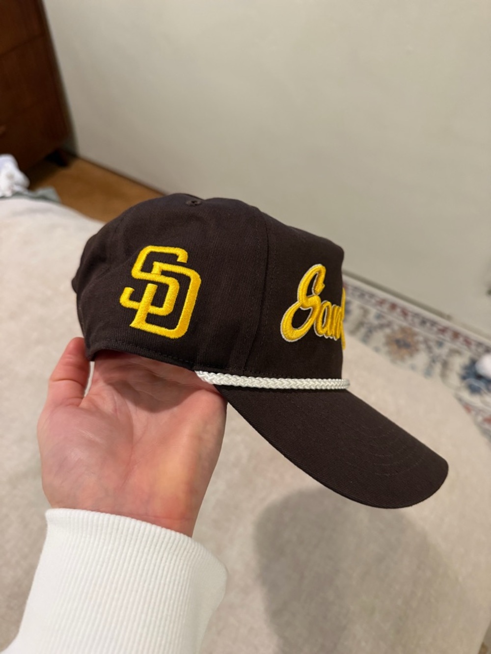 San Diego Padres Embroidered Rope Baseball Cap - Brown & Yellow - Picture 2 of 7